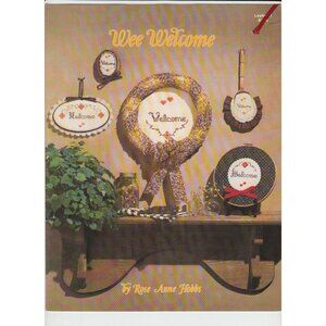 Busy Hands Wee Welcome Cross Stitch Pattern Leaflet Rose Anne Hobbs Sign